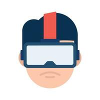 ein Person tragen virtuell Wirklichkeit Headset zeigen Konzept Symbol von virtuell Wirklichkeit Symbol vektor