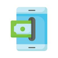 Smartphone mit online Zahlung. Zahlen durch Anerkennung Karte elektronisch Brieftasche drahtlos vektor