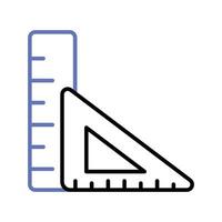 Werkzeug zum Messung oder rechnen Länge, Prämie Symbol von Herrscher, dreieckig Rahmen Vektor