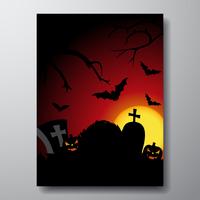 Vektor-Illustration zu einem Halloween-Thema mit Kürbis vektor