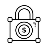 Dollar Münze Innerhalb Vorhängeschloss zeigen Konzept Symbol von sichern Zahlung, finanziell Schutz Vektor