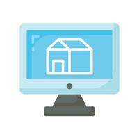 Zuhause Design auf Monitor zeigen Konzept Symbol von Zuhause die Architektur, architektonisch Design vektor
