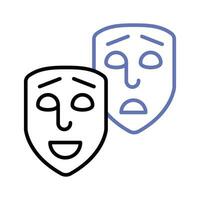 Gesicht Masken, Theater Masken Thema Party Symbol im modern Stil, einfach zu verwenden vektor