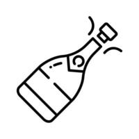en trendig ikon av champagne korka upp isolerat på vit bakgrund vektor