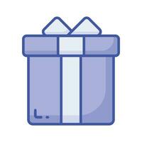Eine wunderschön verpackte Geschenkbox mit dekorativer Schleife, eine Ikone der Geschenkbox vektor
