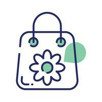 Einkaufen Tasche haben Blume Konzept Symbol von Geschenk Tasche, bereit zu verwenden Symbol vektor