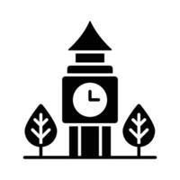 ein Symbol von Uhr Turm im modern Design Stil, isoliert auf Weiß Hintergrund vektor