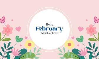 februari månad av kärlek bakgrund vektor