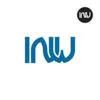 brev inw monogram logotyp design vektor