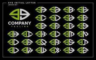 bündeln von Linie abstrakt Auge oder Blatt Kleinbuchstaben Brief G gg Logo, Nummer 9 99 vektor