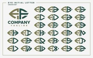 Luxus Auge oder Blatt gestalten Brief f ff Logo Design einstellen vektor