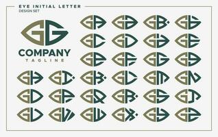 Luxus Auge oder Blatt gestalten Brief G gg Logo Design einstellen vektor