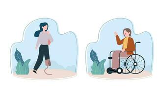 handikapp människor illustration tecknad serie vektor