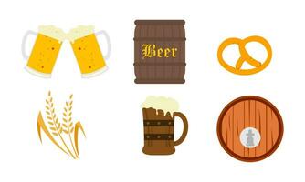 oktoberfest öl festival ikoner uppsättning vektor