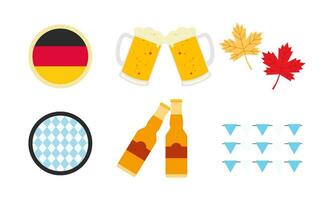 Oktoberfest Bier Festival Symbole einstellen vektor