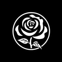 Rose - - schwarz und Weiß isoliert Symbol - - Vektor Illustration