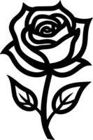 Rose - - schwarz und Weiß isoliert Symbol - - Vektor Illustration