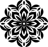 Mandala - - schwarz und Weiß isoliert Symbol - - Vektor Illustration