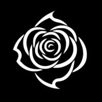 blomma - svart och vit isolerat ikon - vektor illustration