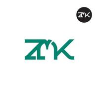 Brief zmk Monogramm Logo Design vektor