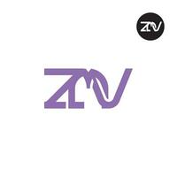 brev zmv monogram logotyp design vektor