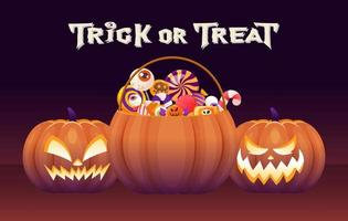 halloween dag trick or treat pumpa med godis och sött