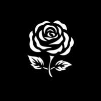 Rose - - schwarz und Weiß isoliert Symbol - - Vektor Illustration