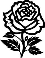 Rose - - schwarz und Weiß isoliert Symbol - - Vektor Illustration