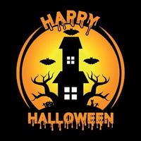 Happy Halloween modernes Vintage-Vektorbild vektor