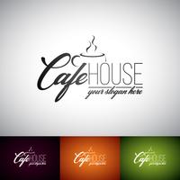 Coffe Cup-Vektor Logo Design Template. Satz der Cofe-Shopaufkleberillustration mit verschiedener Farbe. vektor