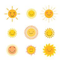 sonne clipart eingestellt vektor