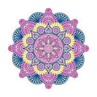 bunte orientalische dekorative ethnische Spitze rundes Mandala, arabisch-islamischer Oststil. Dekoratives Mandala im Ramadan-Stil. Mandala zum Ausdrucken vektor