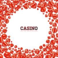 Casino illustration med flytande tärningar på vit bakgrund. Vektor spelande isolerat designelement.