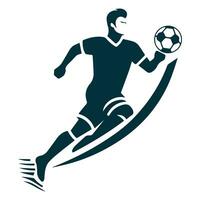 fotboll spelare logotyp design vektor illustration