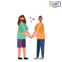 LGBT-Familie zwei Männer halten sich an den Händen - Vektor