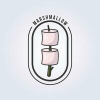 dubbel- marshmallow logotyp bricka ikon vektor illustration design