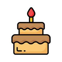 Verbrennung Kerze auf Geburtstag Kuchen, Party Kuchen Vektor Design