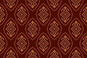 rot traditionell ethnisch Muster Paisley Blume Ikat Hintergrund abstrakt aztekisch afrikanisch indonesisch indisch nahtlos Muster zum Stoff drucken Stoff Kleid Teppich Vorhänge und Sarong vektor