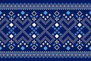 indigo Marin blå geometrisk traditionell etnisk mönster ikat sömlös mönster gräns abstrakt design för tyg skriva ut trasa klänning matta gardiner och sarong aztec afrikansk indisk indonesiska vektor