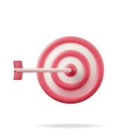 3d mål med pil i Centrum ikon isolerat på vit. framställa dartboard med pil. mål miljö. smart mål. företag eller finansiera mål begrepp. prestation och Framgång. vektor illustration