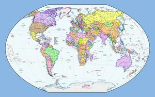franska språk politisk värld Karta winkel-tripel utsprång vektor