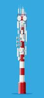 Getriebe zellular Turm Antenne. Netzwerk Übertragung Ausrüstung isoliert. Rundfunk, Internet, Fernsehen Zelle Bahnhof. 4g 5g. Satellit Kommunikation Antenne. eben Vektor Illustration