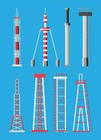 Getriebe zellular Turm Antenne. Netzwerk Übertragung Ausrüstung isoliert. Rundfunk, Internet, Fernsehen Zelle Bahnhof. 4g 5g. Satellit Kommunikation Antenne. eben Vektor Illustration