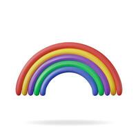 3d Karikatur Regenbogen isoliert auf Weiß Hintergrund. machen minimal Regenbogen Kunst Element. Plastik Kinder Spielzeug. realistisch Kinder Dekoration. Vektor Illustration.