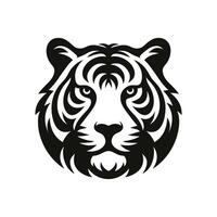 wild Tiger Gesicht Logo silhouettiert Kopf im auffällig Design vektor