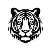 brüllend Tiger Emblem Vektor Illustration von Kopf im auffällig Silhouette Design