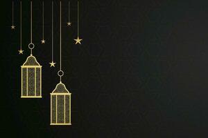 Ramadan eid Mubarak Gruß Karte mit Moschee Silhouette kostenlos Vektor Illustration