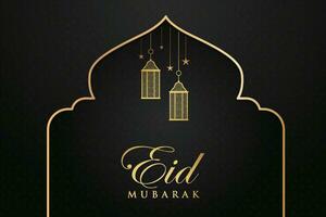 Ramadan eid Mubarak Gruß Karte mit Moschee Silhouette kostenlos Vektor Illustration
