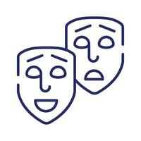 Gesicht Masken, Theater Masken Thema Party Symbol im modern Stil, einfach zu verwenden vektor