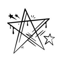 ein tolle Symbol von Hand gezeichnet Star Vektor im Graffiti Kunst Stil, bereit zu verwenden